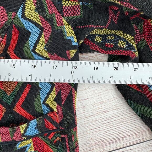 Catherine Malandrino Knit Southwest Aztec Print Jacket Women's 4 Black/Red/Green - Picture 12 of 14